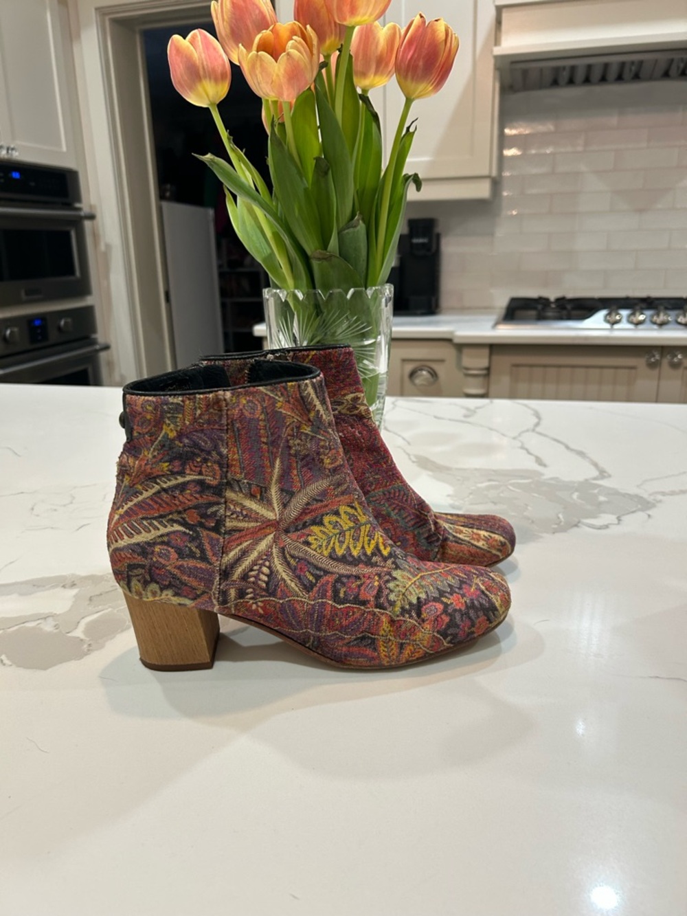 Liberty of London Multicolor Floral Textile Ankle Boots - Picture 1 of 3